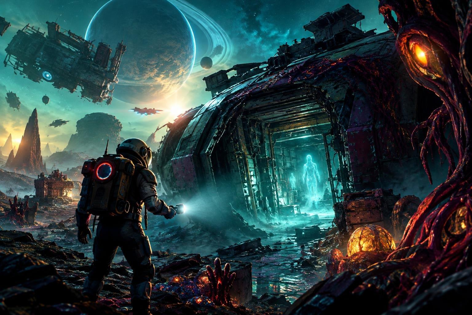 AI image: No Man’s Sky: Forsaken Turns Space Exploration Into a Ghost Hunt