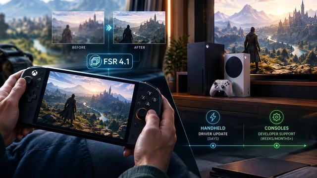 AI image: Xbox’s FSR 4.1 Upgrade Has Two Very Different Timelines