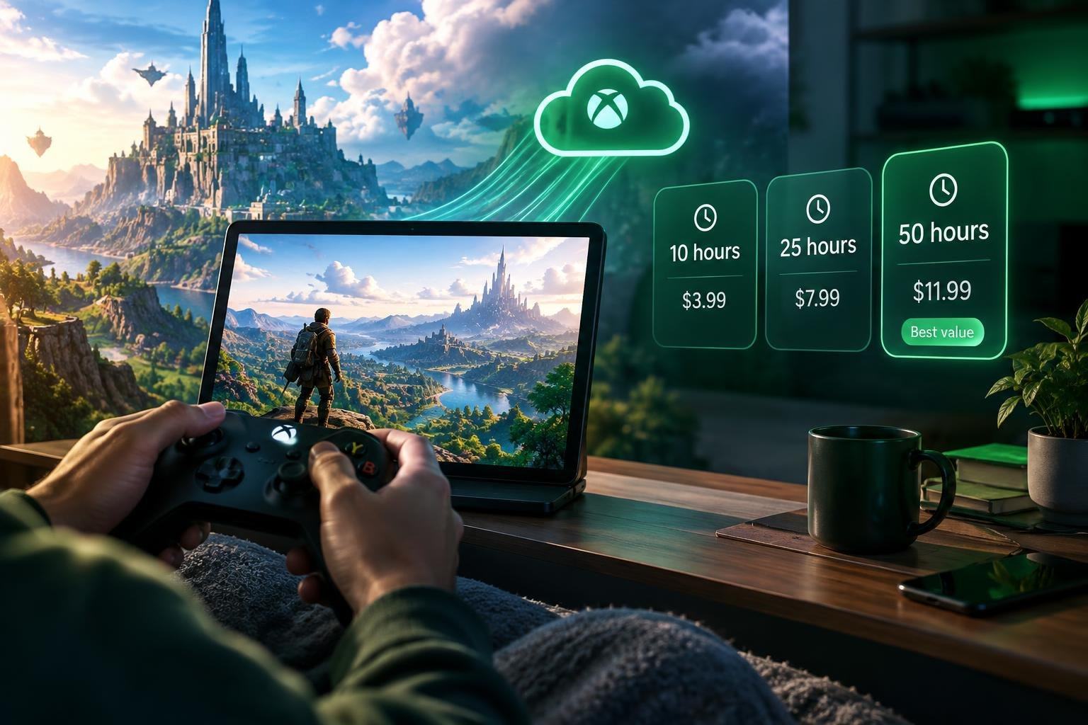 AI image: Xbox Tests Cloud Gaming by the Hour, Not the Subscription