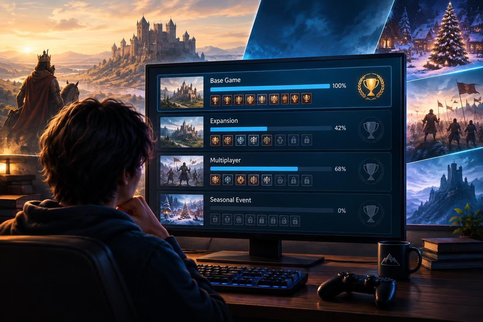 AI image: Steam’s Achievement Sets Could Give Completionists Their Progress Back