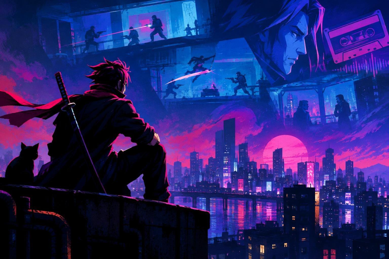 AI image: Katana ZERO’s DLC Has Grown to Sequel Scale. What Does That Mean?